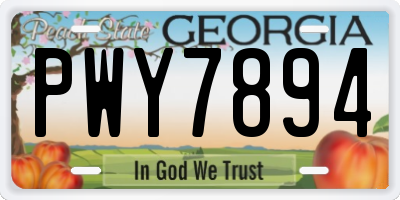 GA license plate PWY7894