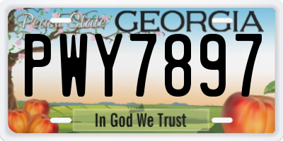 GA license plate PWY7897