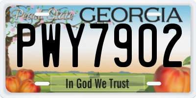 GA license plate PWY7902