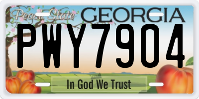 GA license plate PWY7904