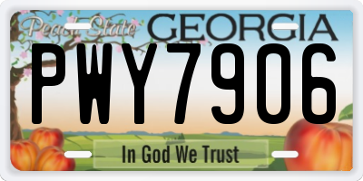 GA license plate PWY7906