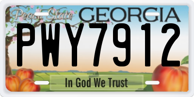 GA license plate PWY7912