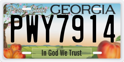GA license plate PWY7914