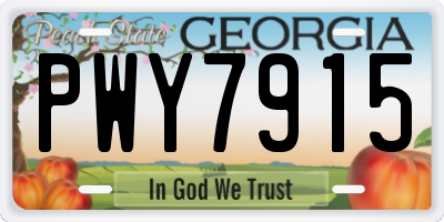 GA license plate PWY7915