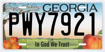 GA license plate PWY7921