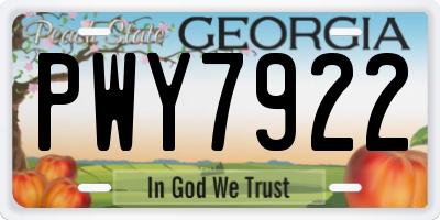 GA license plate PWY7922