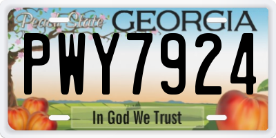 GA license plate PWY7924