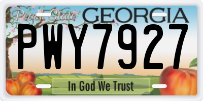 GA license plate PWY7927