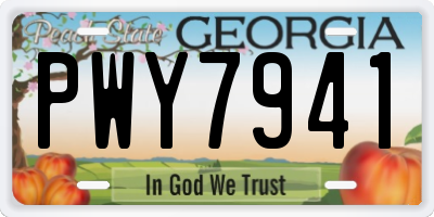 GA license plate PWY7941