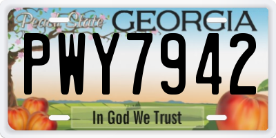 GA license plate PWY7942