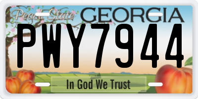 GA license plate PWY7944