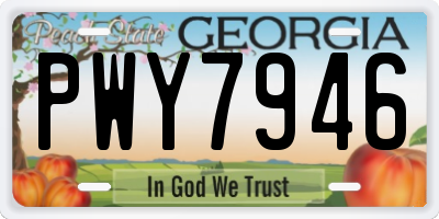 GA license plate PWY7946