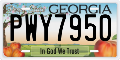 GA license plate PWY7950