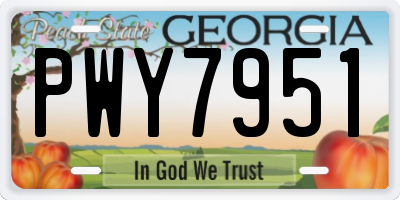 GA license plate PWY7951