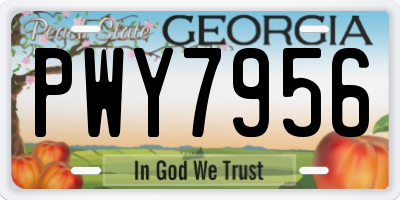 GA license plate PWY7956