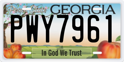 GA license plate PWY7961