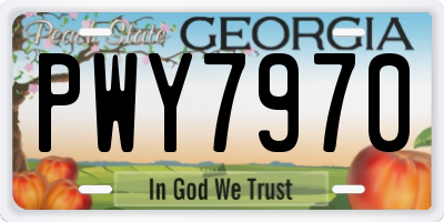 GA license plate PWY7970