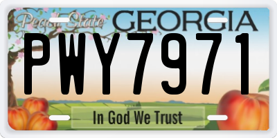 GA license plate PWY7971