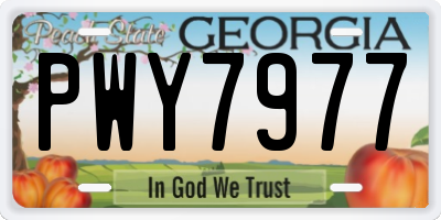 GA license plate PWY7977