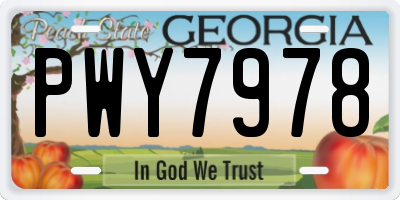 GA license plate PWY7978