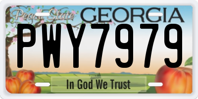 GA license plate PWY7979