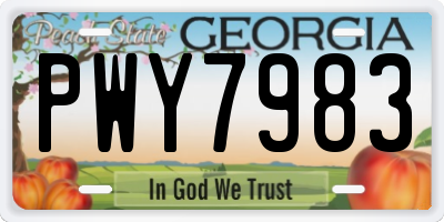 GA license plate PWY7983