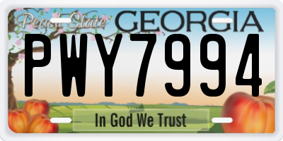 GA license plate PWY7994