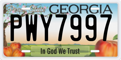 GA license plate PWY7997