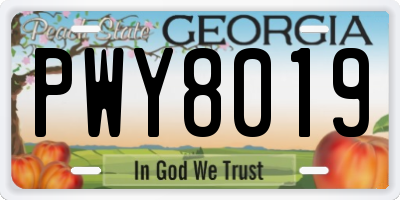 GA license plate PWY8019