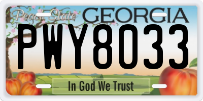 GA license plate PWY8033