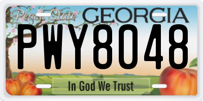 GA license plate PWY8048