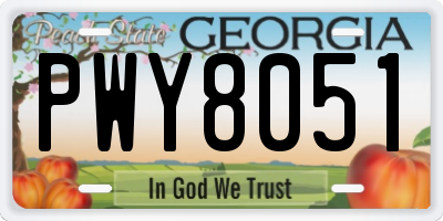 GA license plate PWY8051
