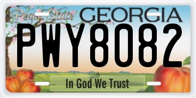 GA license plate PWY8082