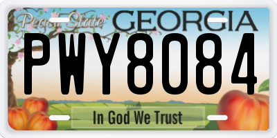 GA license plate PWY8084