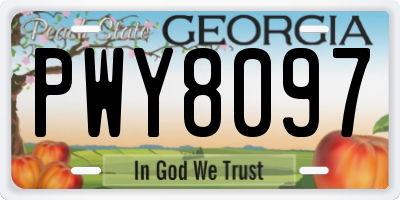 GA license plate PWY8097