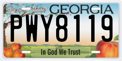 GA license plate PWY8119
