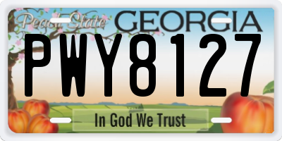 GA license plate PWY8127