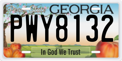 GA license plate PWY8132