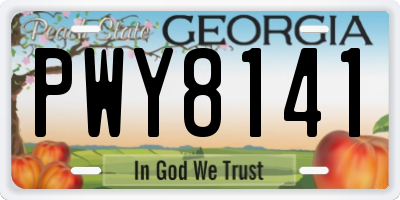 GA license plate PWY8141