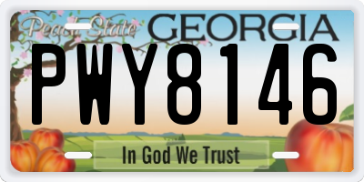 GA license plate PWY8146