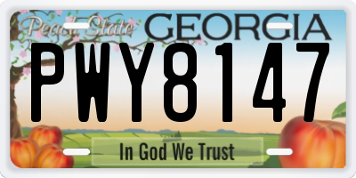 GA license plate PWY8147
