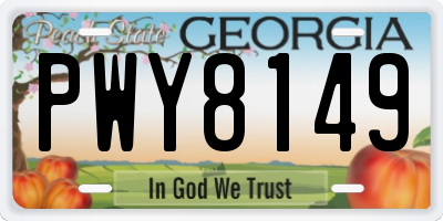 GA license plate PWY8149