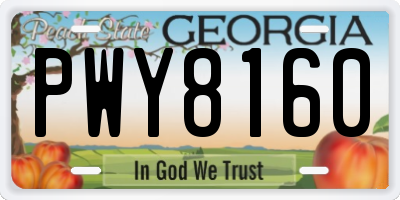 GA license plate PWY8160