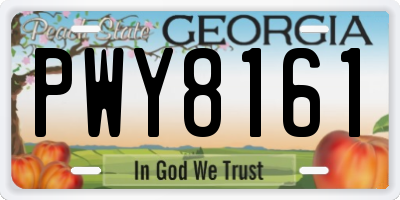 GA license plate PWY8161