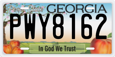 GA license plate PWY8162