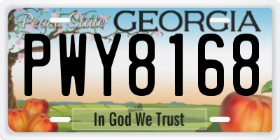 GA license plate PWY8168