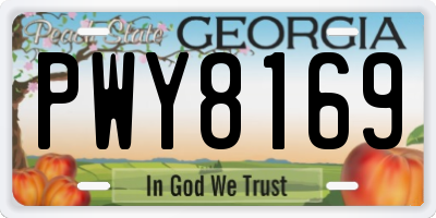 GA license plate PWY8169