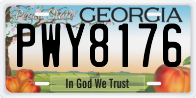 GA license plate PWY8176