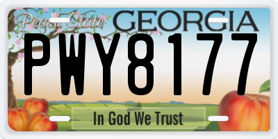 GA license plate PWY8177