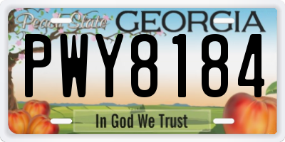 GA license plate PWY8184